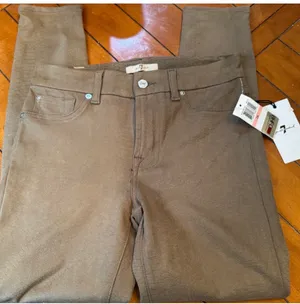 7 For All Mankind tan jeans thumbnail 2