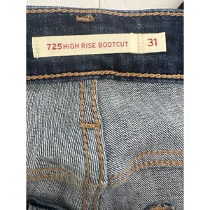 Levi 725 High Rise Bootcut Womens 31 Blue Denim Stretch Classic Casual‎ thumbnail 7