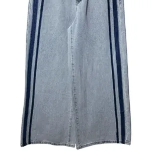 NEW Edikted Side Stripe Low Rise Wide Leg Washed Jeans Capsule Skater Grunge‎ S thumbnail 3