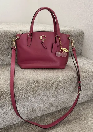 Coach Pink Remi Satchel Pebbled Leather Crossbody Shoulder Bag thumbnail 1