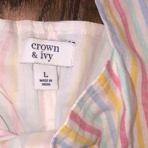 Crown and Ivy pastel striped maxi dress size large thumbnail 4