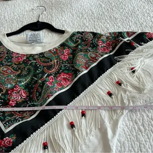 ✨ Vintage‎ Hazelwood Exclusive Women’s White Western Fringe Top Small thumbnail 9