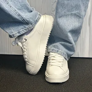 Soda White Vegan Leather Sneakers thumbnail 1