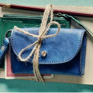 NWT Free People Leather Bag Lanyard in Lapis thumbnail 4