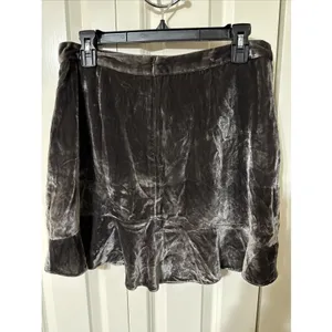 Women's Madewell Crushed Velvet Brown Mini Skirt Size 8 Y2K 90's silk & viscoe thumbnail 2