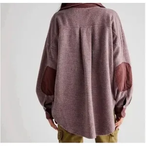 Free People‎ Shacket Oversized Button Down Utility Jacket Textured Cotton Blend thumbnail 4