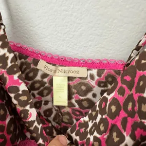 Flora Nikrooz Pink brown lace leopard print nighty lingerie Set thumbnail 2