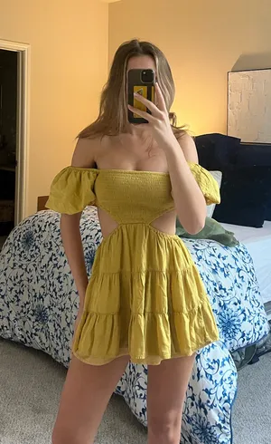 Yellow sky to moon mini dress thumbnail 1