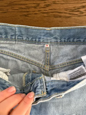 Levi's Light Blue Distressed Denim Cutoff Shorts thumbnail 3