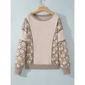 Floral Print Round Neck Long Sleeve Shift Top - Medium thumbnail 4