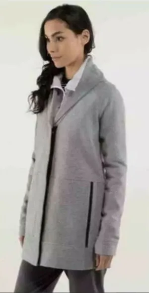 Lululemon Athletica yin to my yang cardi sweatshirt jacket gray and black small‍ thumbnail 1