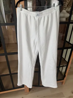PARKE Boxer sweatpants wide leg flare fleece patch unisex cream ivory thumbnail 7