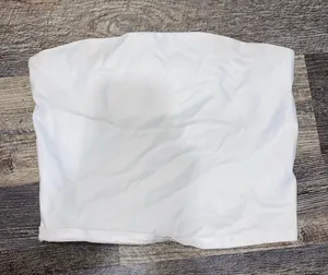 White Bandeau Crop Top “Silence and Noise” thumbnail 3