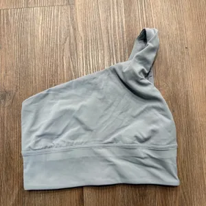 Lululemon Nulu Asymmetrical‎ Yoga Bra Light Blue Grey Size 4 LW2DTKS thumbnail 3