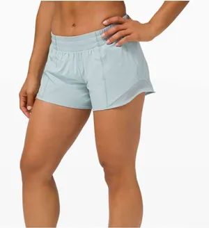 Lululemon Hotty Hot Low Rise Hazy Jade 4" Inseam Long Lightweight Running Size 8 thumbnail 1