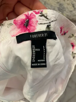 Floral Mini Skirt Pink & White - Size Small thumbnail 5