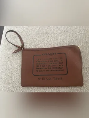 Coach Storypatch Badge pouch Brown Leather Clutch thumbnail 4