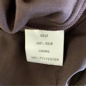 Demi Lune 10‎ Brown 100 Percent Silk Dress Sleeveless NWT Formal Luxe Resort thumbnail 9