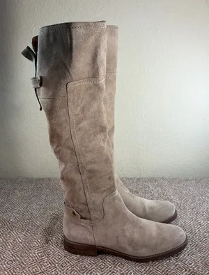 Sarto by Franco Sarto Coley Knee High Riding Boot Sz 7M Suede Leather Boho Party thumbnail 1