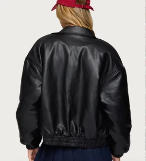 Edikted Bomber Jacket Faux Leather Halley Black thumbnail 4