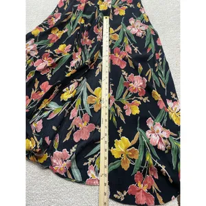 Privacy Please Black Floral Ruffle Maxi Dress Adjustable Straps V-Neck Size S thumbnail 13