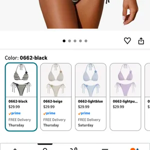 Zaful Black and white striped crochet bikini thumbnail 2