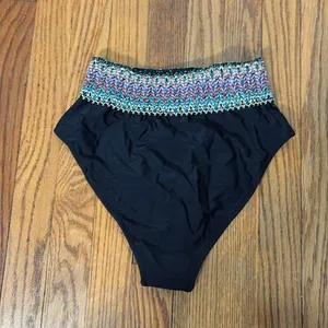 Paisley One Shoulder Woven Patchwork Black Bikini‎ Set size S NWT swimsuit thumbnail 8