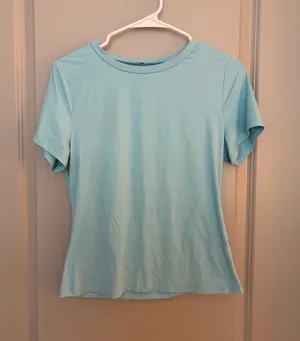 Amazon Women’s Crewneck Short Sleeve Top - Light Blue thumbnail 1