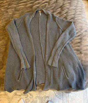 Free People Grey Knit Cardigan thumbnail 1