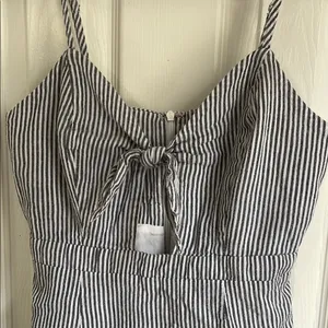 Vestique Blue and White Striped Mini Dress thumbnail 2