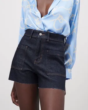 Zara | Classic Blue Denim Women's Jean Shorts High Rise Size 0 thumbnail 1