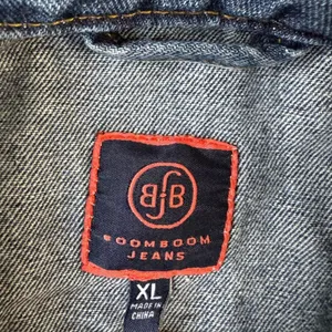 Boom Boom Jeans Distressed Denim Jacket Women’s XL Blue Net Detail thumbnail 9