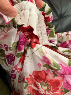 Abercrombie & Fitch Drama Puff Sleeve Maxi Dress in a vibrant red & pink floral thumbnail 8