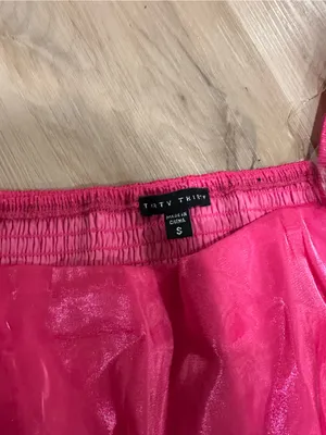 Sheer Pink Puff-Sleeve Square Neck Dress thumbnail 3