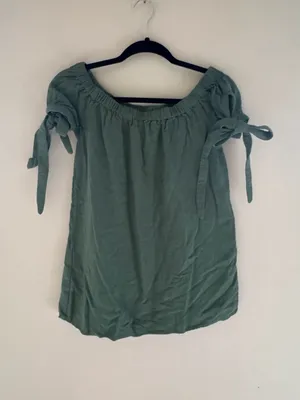 Lulus Size S Al Fresco Evenings Olive Green Off-the-Shoulder Shift Dress thumbnail 3