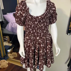 Plum Floral Dress Brown Size M thumbnail 2