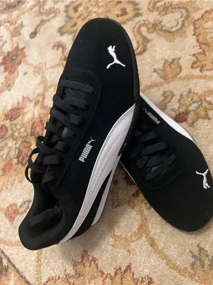 Puma Black Suede Lace-Up Sneakers with White Logo thumbnail 3