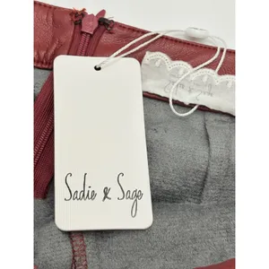 Sadie & Sage Night Vision Faux Leather Skort Womens Large Wine Red Wrap Mini NWT thumbnail 10