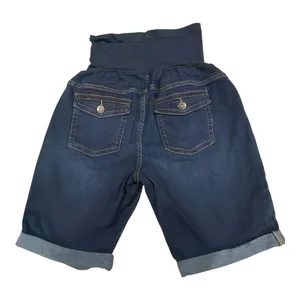 Indigo Blue Maternity Cuffed Denim Bermuda Shorts sz LG, nwt thumbnail 3