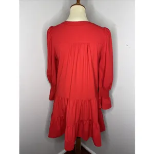 Tuckernuck POMANDER PLACE Red Crepe Kenzo Dress XS thumbnail 4