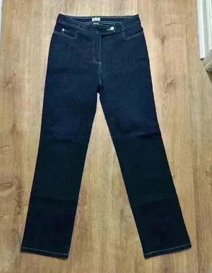 BCBG JEANS |‎ Women's Dark Wash Contrast Stitch High Rise Straight Leg Jeans, 10 thumbnail 1