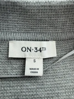 ON 34th Gray Knit Blazer Cardigan Size S Open Front Patch Pocket Jacket thumbnail 5