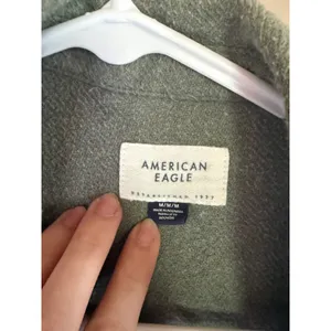 American Eagle Green Cotton Shacket Button Down Oversized Shirt Jacket‎ Womens M thumbnail 2