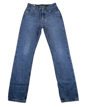 Levis Premium 501 Original Straight Leg Jeans Med Wash W25 L32 Rigid 100% Cotton thumbnail 1