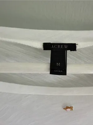 J. Crew Embellished White Tee thumbnail 3