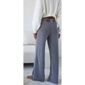 Urban Outfitters Out From Under Washed Black Crossover V-Waist‎ Wide Leg pants thumbnail 5