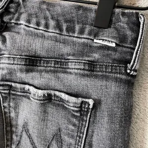 Mother The Looker Ankle Fray Skinny Jeans 24 X‎ 28” Stargazing Black Distressed thumbnail 7