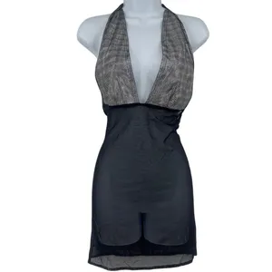 Vtg Y2k Sentimental Sam Hourani Dress OS Indie Metallic Club Street Mesh Rave thumbnail 2