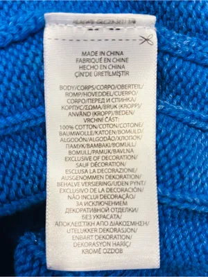 Polo Ralph Lauren blue sunwashed classic cotton cable knit crewneck sweater. XS thumbnail 6