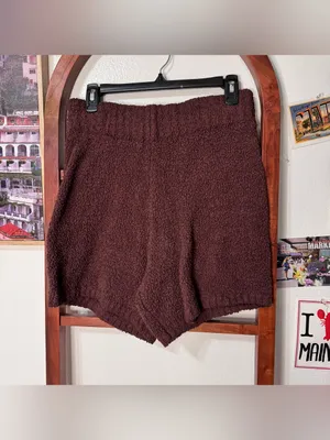 Skims cozy knit Sherpa shorts garnet thumbnail 3